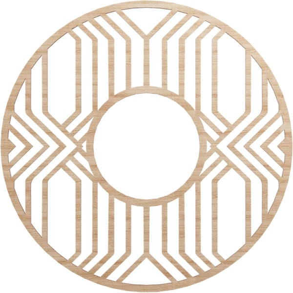 Ekena Millwork Empire Wood Fretwork Pierced Ceiling Medallion, Alder, 28"OD x 10 1/4"ID x 3/8"T CMWP28X28X0375EPAL - main
